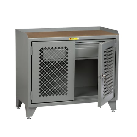 Little Giant Counter Height Bench Cabinet, 36"W, Solid Doors, Hardboard MHP-LL-2D2436HD